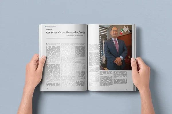 Portada de revista corporativa - Diseño editorial Guru Marketing Manzanillo
